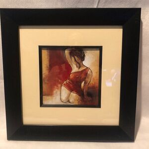 Seated Woman II Black Framed Art Print Poster 12x1